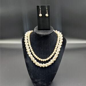 3 pc Elegant Freshwater Pearl Jewelry Set –  Classic Bridal & Formal Wear